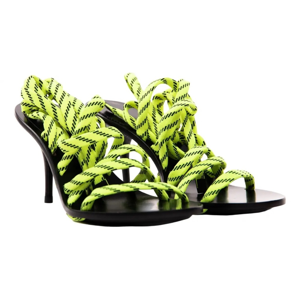 BALENCIAGA ✨Neon Yellow Strappy Women's Heels